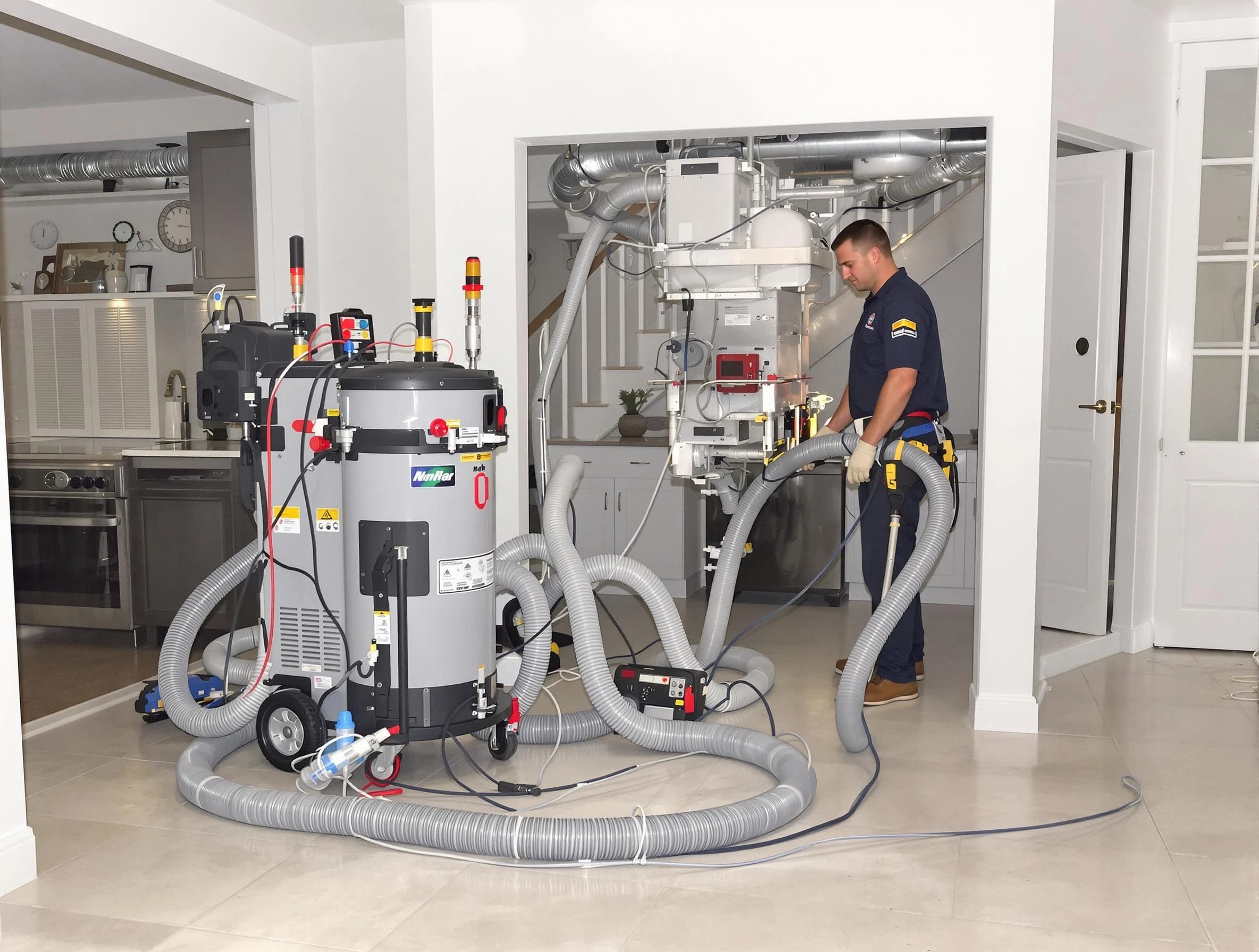 Riverdale Air Duct Cleaning technician operating negative pressure cleaning equipment for thorough duct maintenance in Riverdale