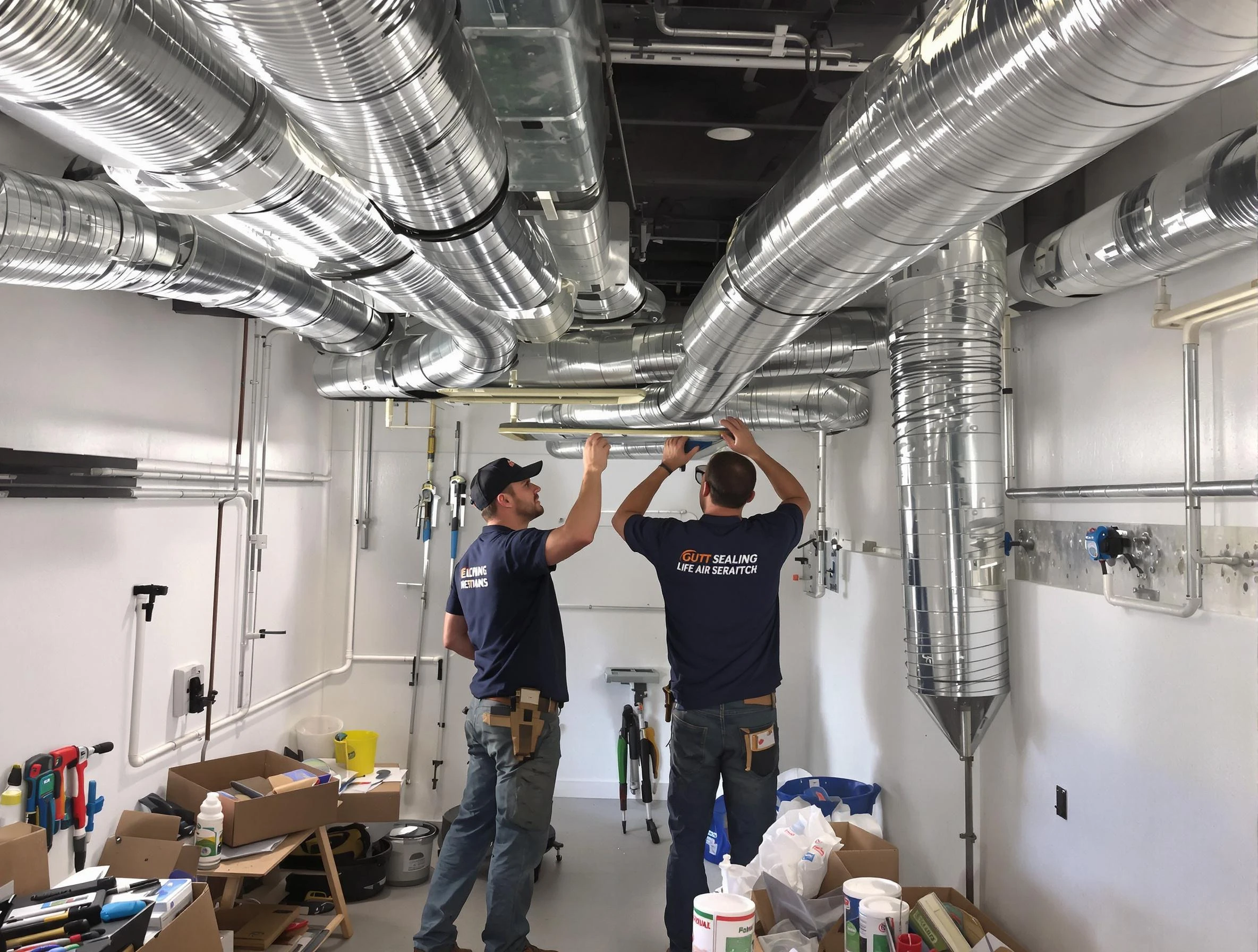 Riverdale Air Duct Cleaning technician applying professional duct sealing solutions in Riverdale