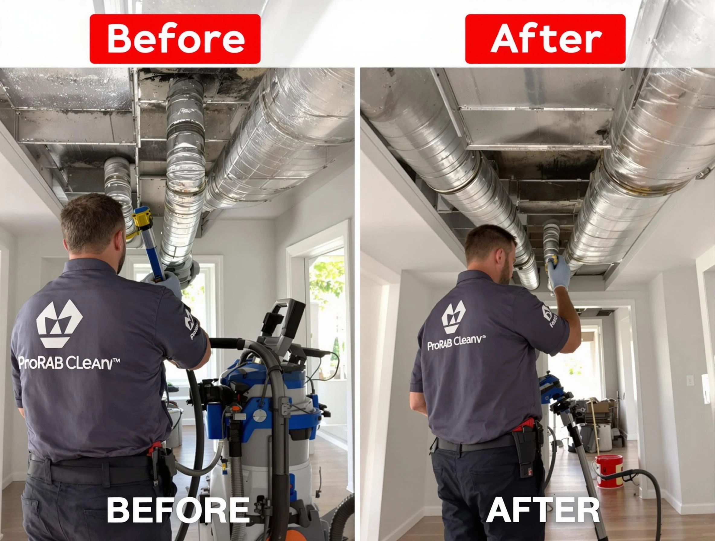 Riverdale Air Duct Cleaning expert performing thorough residential duct cleaning in a Riverdale home